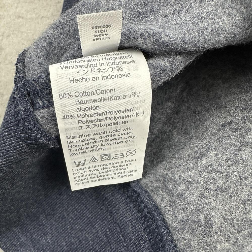 J.Crew Hoodie Men XS Blue Authentic Fleece Full Zip Sweatshirt Kangaroo - Picture 6 of 8